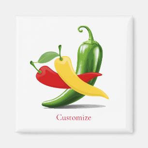 Rot-Gelb-Grün-Chili-Paprikaschoten Thunder_Cove Magnet
