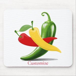Rot-Gelb-Grün-Chili-Paprikaschoten Thunder_Cove Mousepad