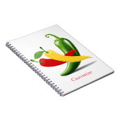 Rot-Gelb-Grün-Chili-Paprikaschoten Thunder_Cove Notizblock (Rechte Seite)
