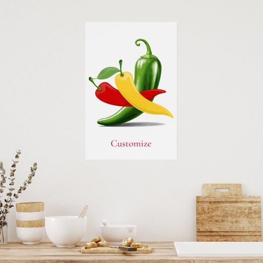 Rot-Gelb-Grün-Chili-Paprikaschoten Thunder_Cove Poster (Küche)