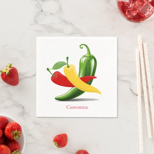 Rot-Gelb-Grün-Chili-Paprikaschoten Thunder_Cove Serviette (Beispiel)