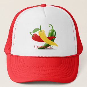 Rot-Gelb-Grün-Chili-Paprikaschoten Thunder_Cove Truckerkappe