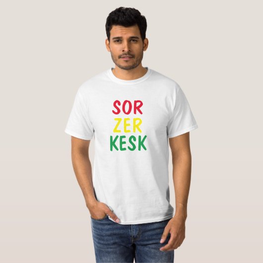 rot, gelb, grün in kurdisch - sor Kesk T-Shirt (Vorne ganz)