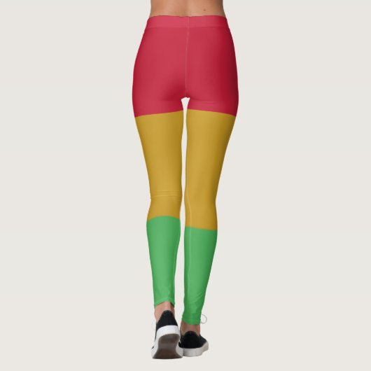 Rot-gelb-grün Jungsteinzeit Farben Leggings (Rückseite)