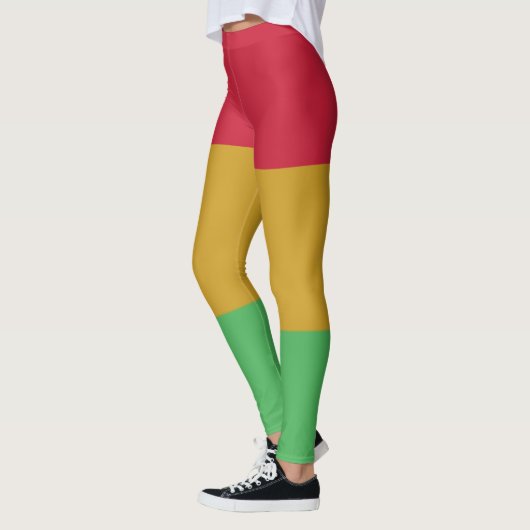 Rot-gelb-grün Jungsteinzeit Farben Leggings (Links)