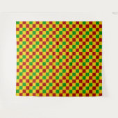 Rot Gelb Grün Kariertes Musterdesign  Wandteppich (Vorderseite (Horizontal))