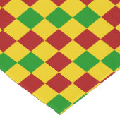 Rot Gelb Grün Karomuster Design Kurzer Tischläufer (Ecke)