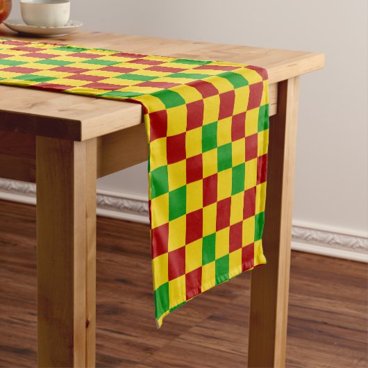 Rot Gelb Grün Karomuster Design Kurzer Tischläufer (Beispiel)