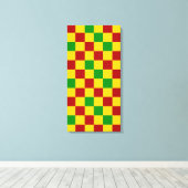 Rot Gelb Grün Karomuster Design Leinwanddruck (Insitu (Holzboden))