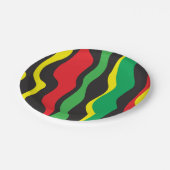 Rot-Gelb-Grün-Rasta-Wave-Party Pappteller (Schrägansicht)