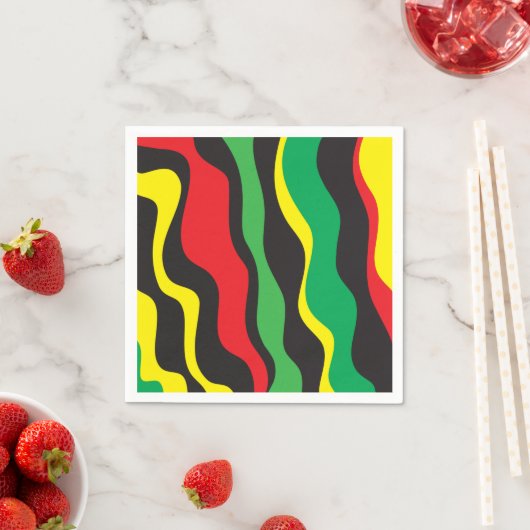 Rot-Gelb-Grün-Rasta-Wave-Party Serviette (Beispiel)