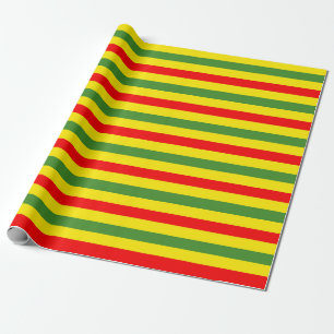 Rot Gelb Grün Streifen Design Geschenkpapier