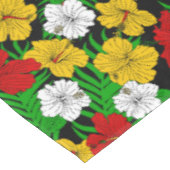 Rot-Gelb-Grün-tropische Hibiskus-Blume Tischdecke (Schrägansicht)