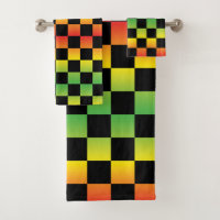 Rot-Gelb-grüne Rasta Ombre Checked