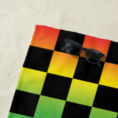 Rot-Gelb-grüne Rasta Ombre Checked Strandtuch (Beispiel)