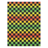 Rot-Gelb-grüne Rasta Ombre Checked Tischdecke (Vorderseite)