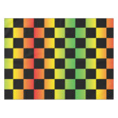 Rot-Gelb-grüne Rasta Ombre Checked Tischdecke (Vorderseite (Horizontal))