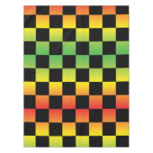 Rot-Gelb-grüne Rasta Ombre Checked Tischdecke (Vorderseite)