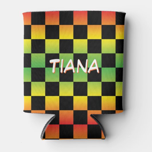 Rot-Gelb-grüne Rasta Ombre Dosenkühler (Vorderseite)