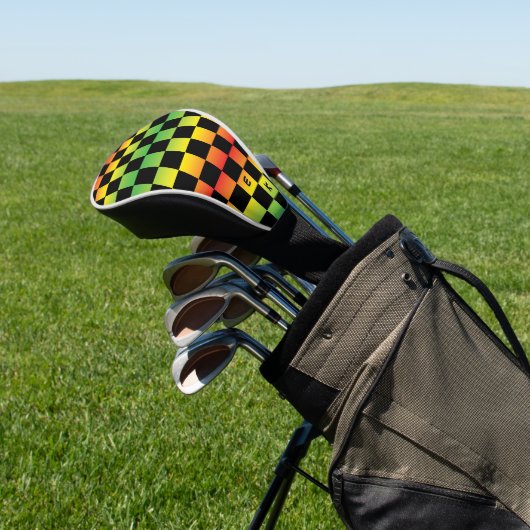 Rot-Gelb-grüne Rasta Ombre Golf Headcover (In SItu)