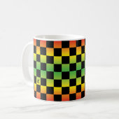Rot-Gelb-grüne Rasta Ombre Kaffeetasse (Vorderseite Links)