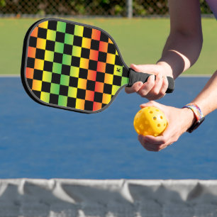 Rot-Gelb-grüne Rasta Ombre Pickleball Schläger