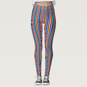 Rot-gelb-grüne vertikale Streifen Leggings