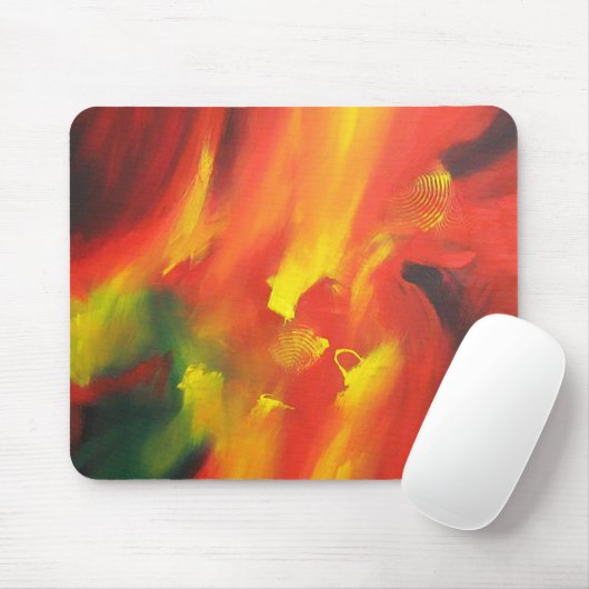 Rot-Gelb-Grüne Vorlage Moderne Abstrakte Kunst Mousepad (Mit Mouse)