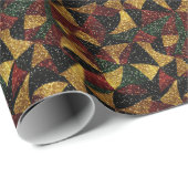 Rot-Gelb-grüne Wellen des festlichen Glitzer Geschenkpapier (Rolleneckpunkt)