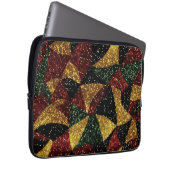Rot-Gelb-grüne Wellen des festlichen Glitzer Laptopschutzhülle (Vorne Rechts)