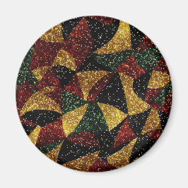 Rot-Gelb-grüne Wellen des festlichen Glitzer Magnet