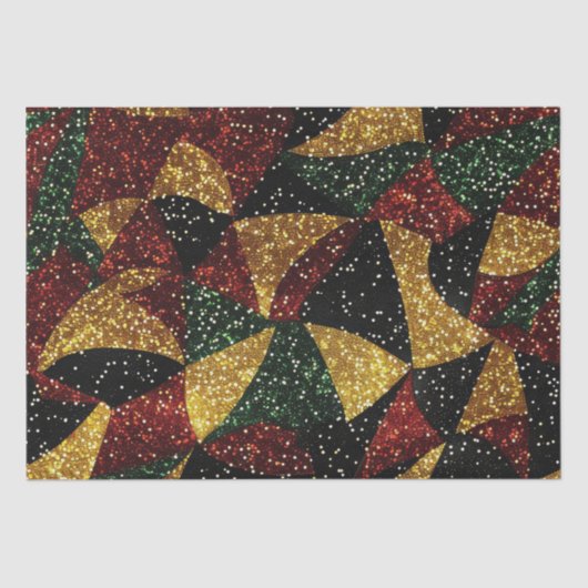 Rot-Gelb-grüne Wellen des festlichen Glitzer Seidenpapier (Vorderseite)