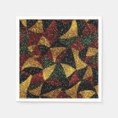 Rot-Gelb-grüne Wellen des festlichen Glitzer Serviette (Vorderseite)