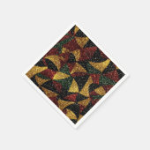 Rot-Gelb-grüne Wellen des festlichen Glitzer Serviette (Ecke)