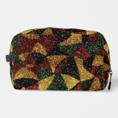 Rot-Gelb-grüne Wellen des festlichen Glitzer Waschbeutel (Vorderseite)