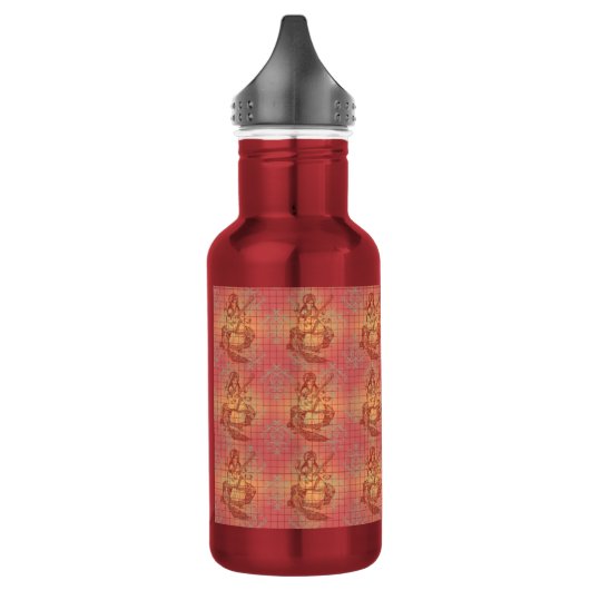 Rot-Gelb-Hinterling Goddess Saraswati Wisdom Indie Trinkflasche (Links)