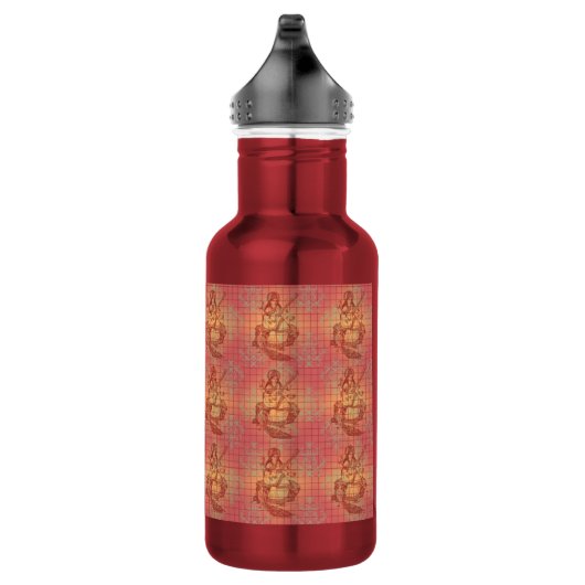 Rot-Gelb-Hinterling Goddess Saraswati Wisdom Indie Trinkflasche (Rechts)