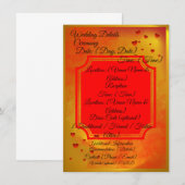 Rot & Gelb Hochzeitsdetails Karte | Traditionell  (Vorne/Hinten)