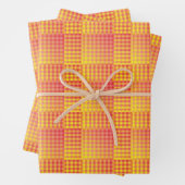 Rot Gelb Karo abstraktes Muster Geschenkpapier Set (Beispiel)