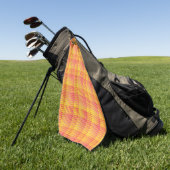 Rot Gelb Karo abstraktes Muster Golfhandtuch (Gras)