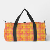 Rot Gelb Karo abstraktes Muster Klein Duffle Bag (Vorderseite)