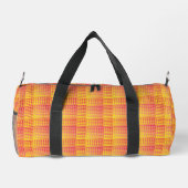 Rot Gelb Karo abstraktes Muster Klein Duffle Bag (Rückseite)