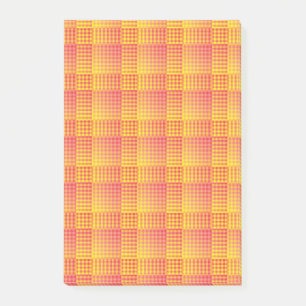 Rot Gelb Karo abstraktes Muster Post-it Klebezettel