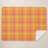 Rot Gelb Karo abstraktes Muster Sherpadecke (Vorderseite (Horizontal))