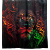 Rot-Gelb-Löwe 01 Duschvorhang (Vorderseite)