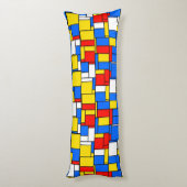 Rot-Gelb-Mondrian-Schwarz-Quatrefolie 3 Monogramm Seitenschläferkissen (Rückseite (Vertikal))