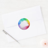 Rot-Gelb-Orange Blau-Grün Rosa Abstrakt Runder Aufkleber (Umschlag)