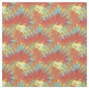 Rot Gelb Orange Blau Tie Dye Spiral Muster Stoff