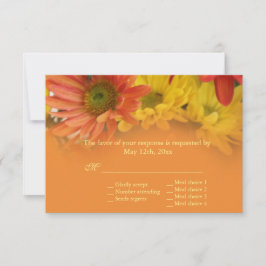 Rot, gelb, orange Blume UAWG Hochzeit RSVP Karte