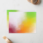 Rot-gelb-orange-grün Moderne Elegante Farben Mitteilungskarte (Vorderseite/Rückseite Beispiel)